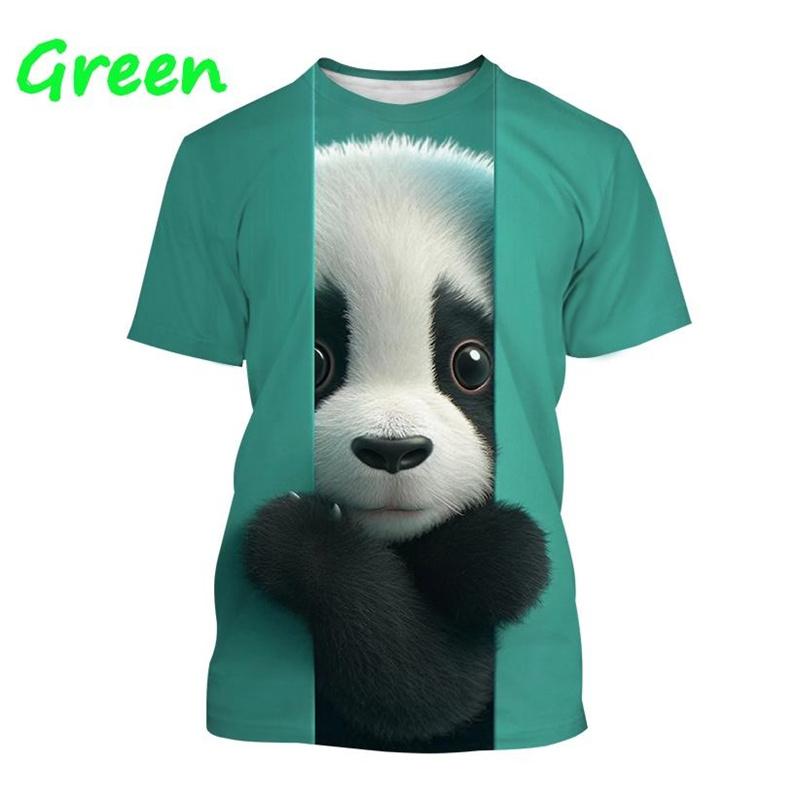 Letní tričko s kulatým výstřihem, 3D kresleným zvířetem panda, potisk, módní, ležérní, s krátkým rukávem, pánské a dámské unisex tričko