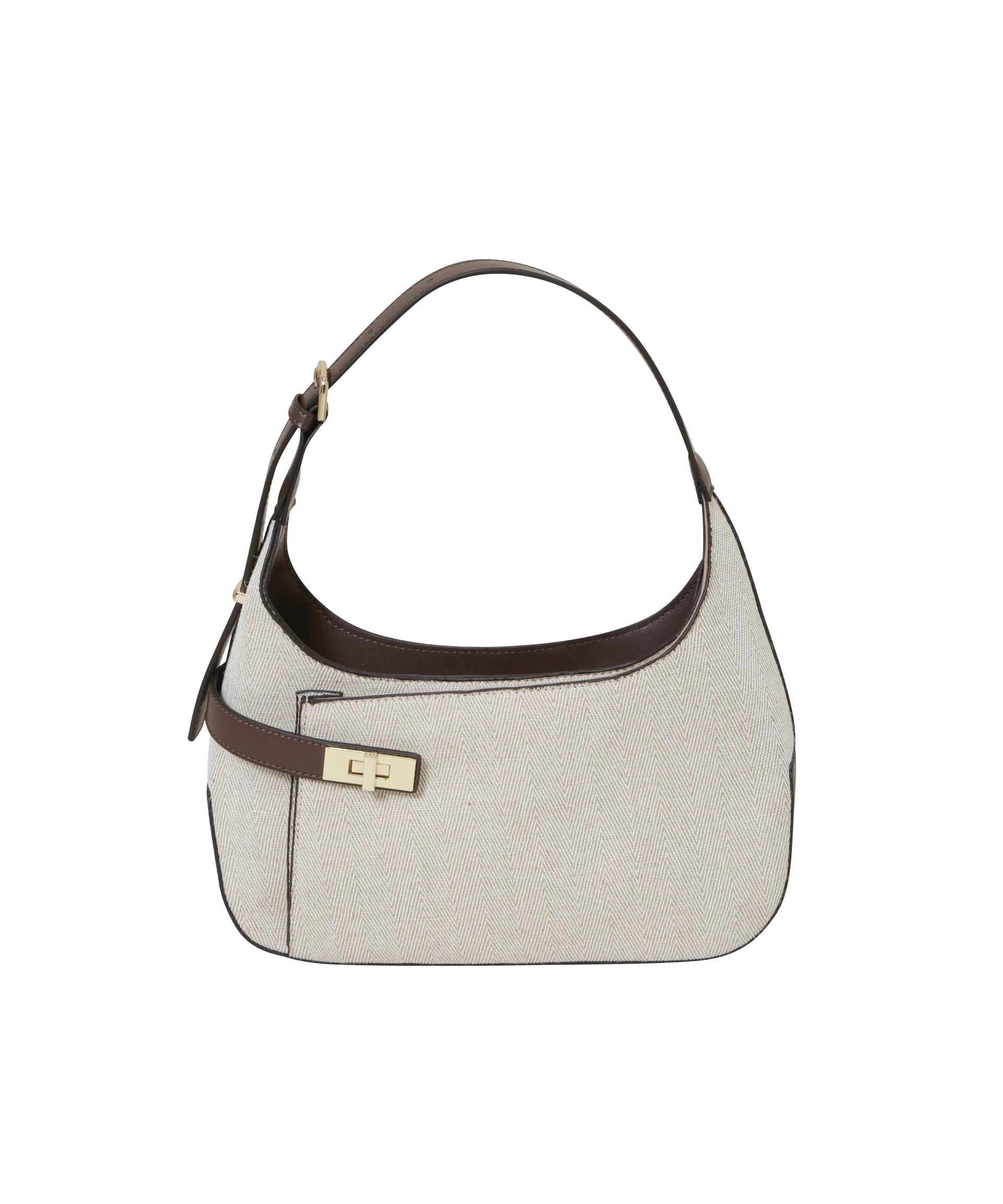 

Nano Universe Turnlock Belt Canvas One-Handle Bag, Women s, F 040, Beige, 669-6132309