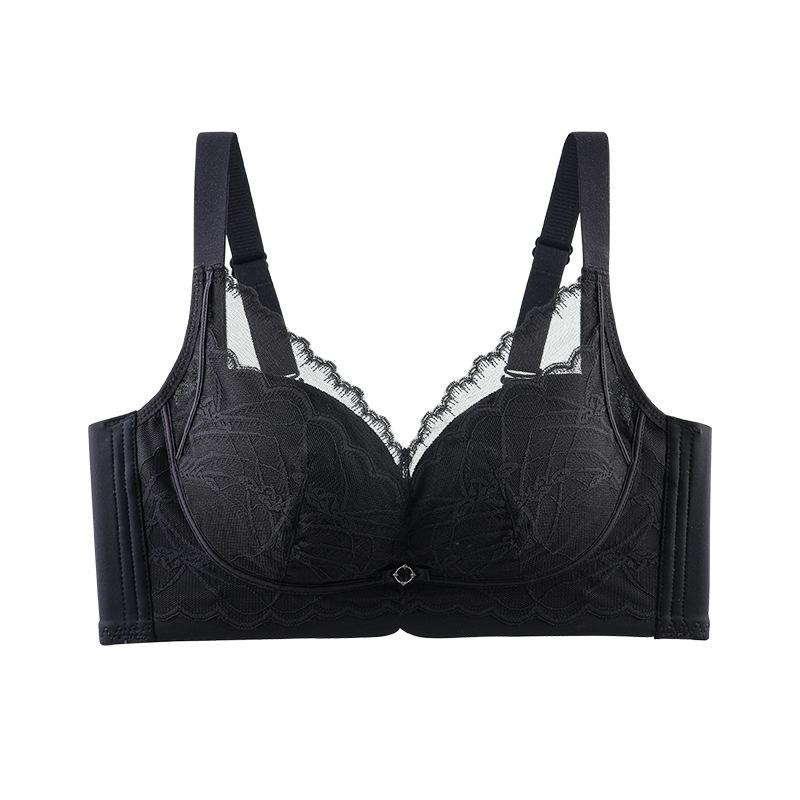 

Non Magnetic and Non Steel Ring Bra Women s Latex Lace Bra Breathable Lifting Upper Support Gathering Bra 34/75B чорний