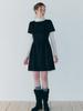 Etmont Shirring Flare Mini Dress, Black