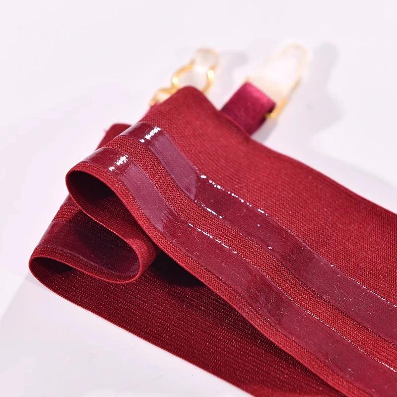 2 Pièces Bandes Élastiques pour Cuisses Anneaux pour Jambes Clips Métalliques Association Porte-Jarretelles pour Bas avec Bande en Silicone Antidérapante Pour Bas