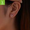 S925 Sterling Silver Love Moissanite Stud Earrings Simple Classic Versatile Heart Stud Earrings