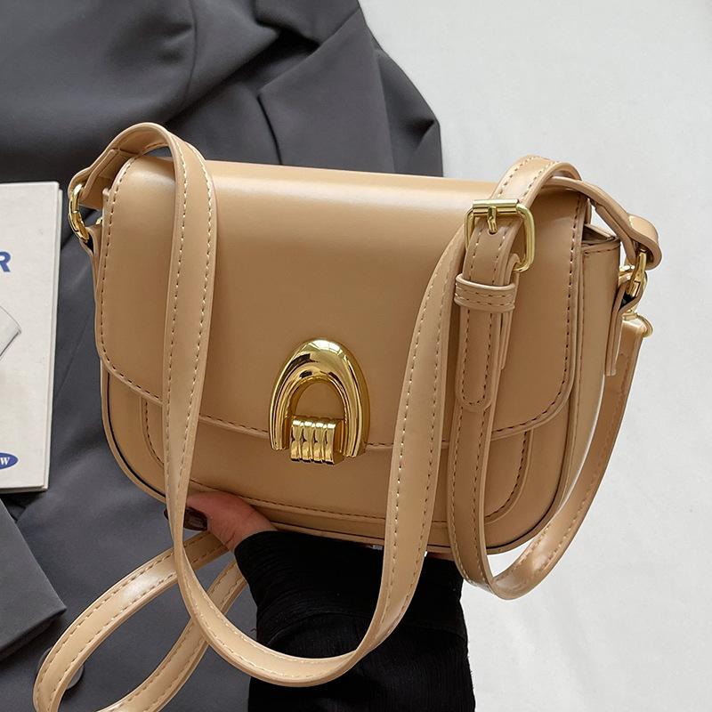 Hot Sale French Retro Casual Simple Style Saddle Bag Temperament Versatile Women's Commuter Shoulder Crossbody Bag