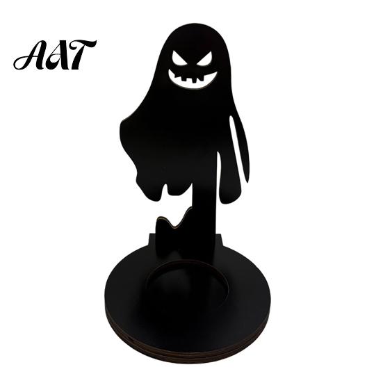 Dark Festive Table Centerpiece Halloween Wooden Candle Holder, Black Hollow Crow Spider Tealight Display Party Atmosphere Decor Stand, Gothic