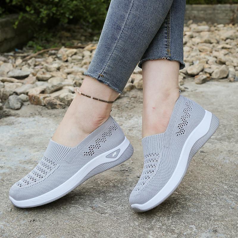 Mesh Breathable Women's Shoes Without Shoelaces Lazy Shoes with Soft Soles Hiking Shoes Daily Casual Women's Shoes