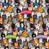 Royal Velvet Fabric Polyester For Sewing - Motif Cat Parade With Slogans