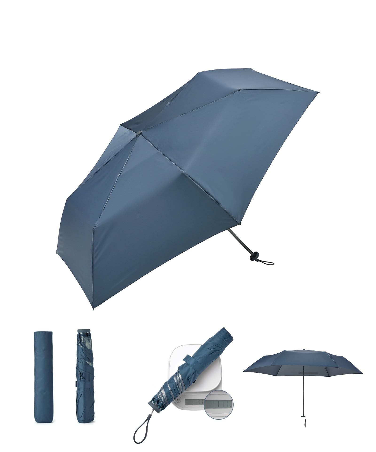 

114 г супертонкий складной зонт для хранения купол Ребра из стекловолокна Для солнечной и дождливой погоды Водонепроницаемость 400T Ветрозащитная конструкция 5 класса Основное ребро 50 см