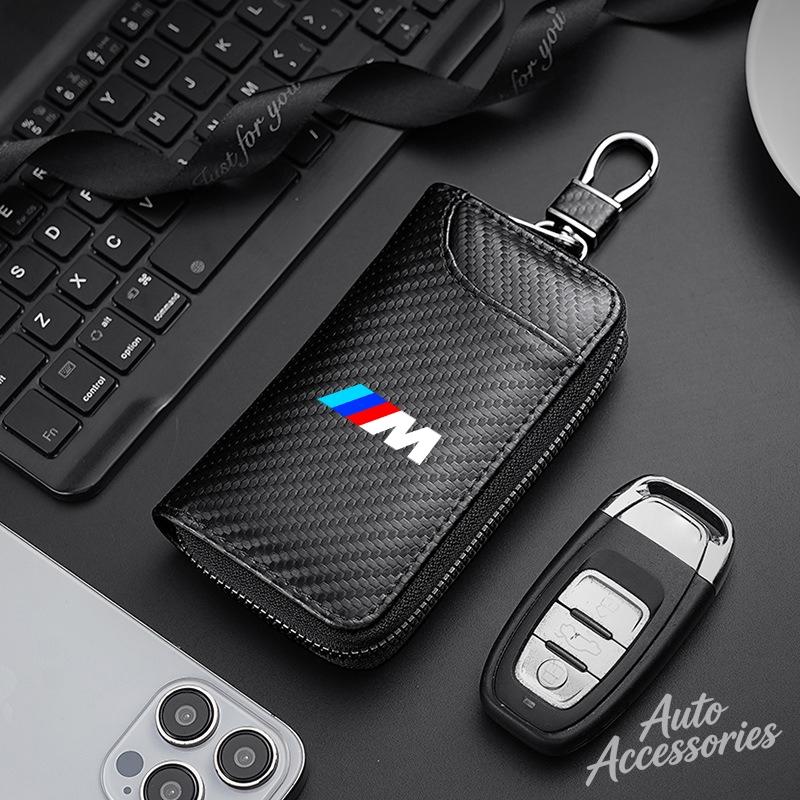 Carbon Fiber Car Wallet Key Case Zipper Wallet Holder Multifunction Accessories For BMW F20 F30 F40 F15 F25 F26 F31 F49 M3 M5 X3 ysdn68