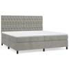 VidaXL Divan Bed and Mattress Light Grey 200x200cm Velvet - Model 3143223