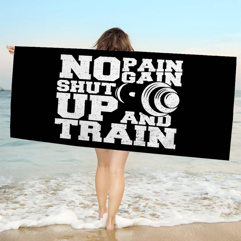 No Pain No Gain Big Microfiber Beach Towels Quick Dry Towel Sand Beach Towels Pool Towel For Travel Swim Pool Yoga