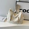 Simple Large Capacity Canvas Bag for Women New Casual Crossbody Dumpling Bag for College Students Fashionable One-shoulder Tote Bag