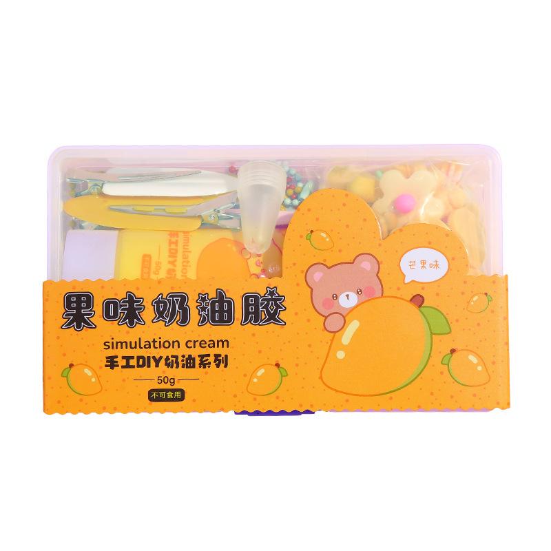 Fruit-flavored Cream Glue Material Pack with Diverse Colors and Strong Viscosity for Manual DIY Hair Clips