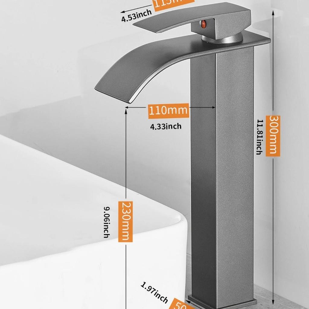 Stainless Steel Faucet Bathroom Countertop Simple Design Waterfall Outlet Tap Toilet Washbasin Faucet Accessories