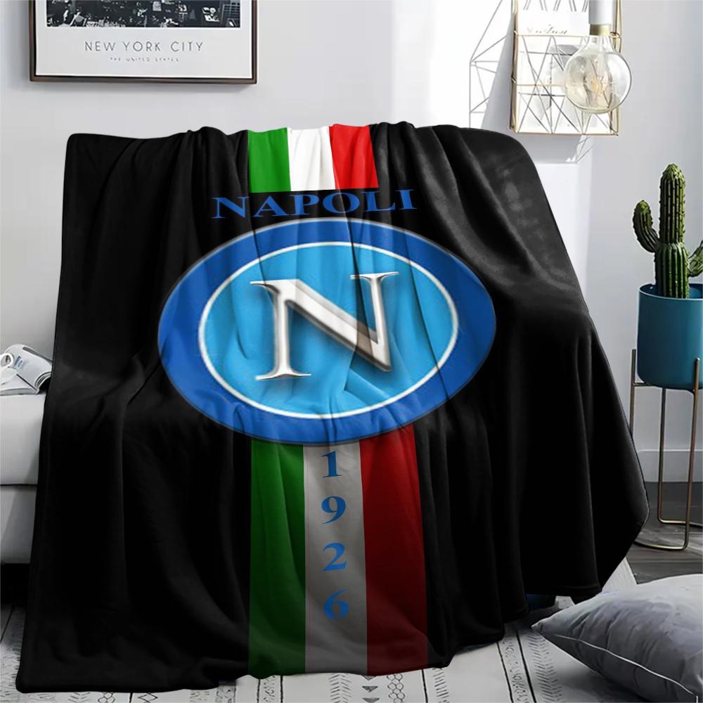 1PC Napoli Print Flannel Blanket, High quality Comfortable for All Seasons, Home Decor, Warmth and Comfort, Perfect for Christmas Gifts