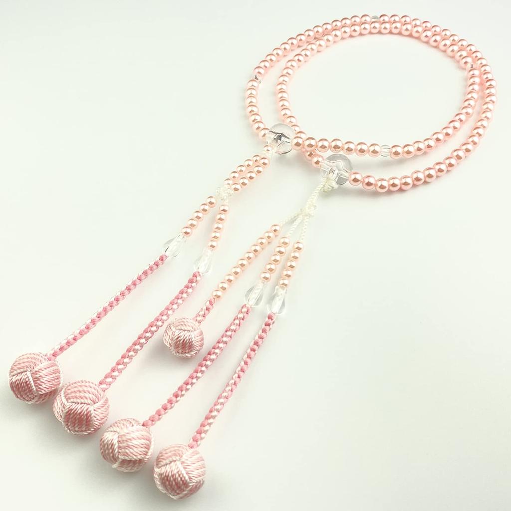 WONDERFUL LOTUS Myorenka Myorenka Soka Gakkai Prayer Beads Prayer Beads SGI Beads for Women and Children PC Pink Pearl Acrylic Crystal Design Hand