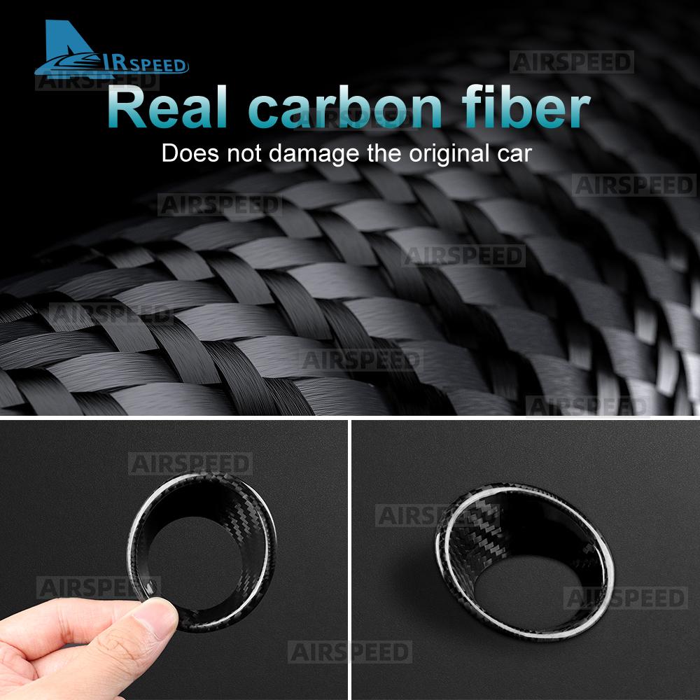 Real Dry Hard Carbon Fiber Sticker For Abarth 595 595C 695 695C 2016 2017 2018 2019-2024 LHD RHD Car Ignition Key Frame Trim