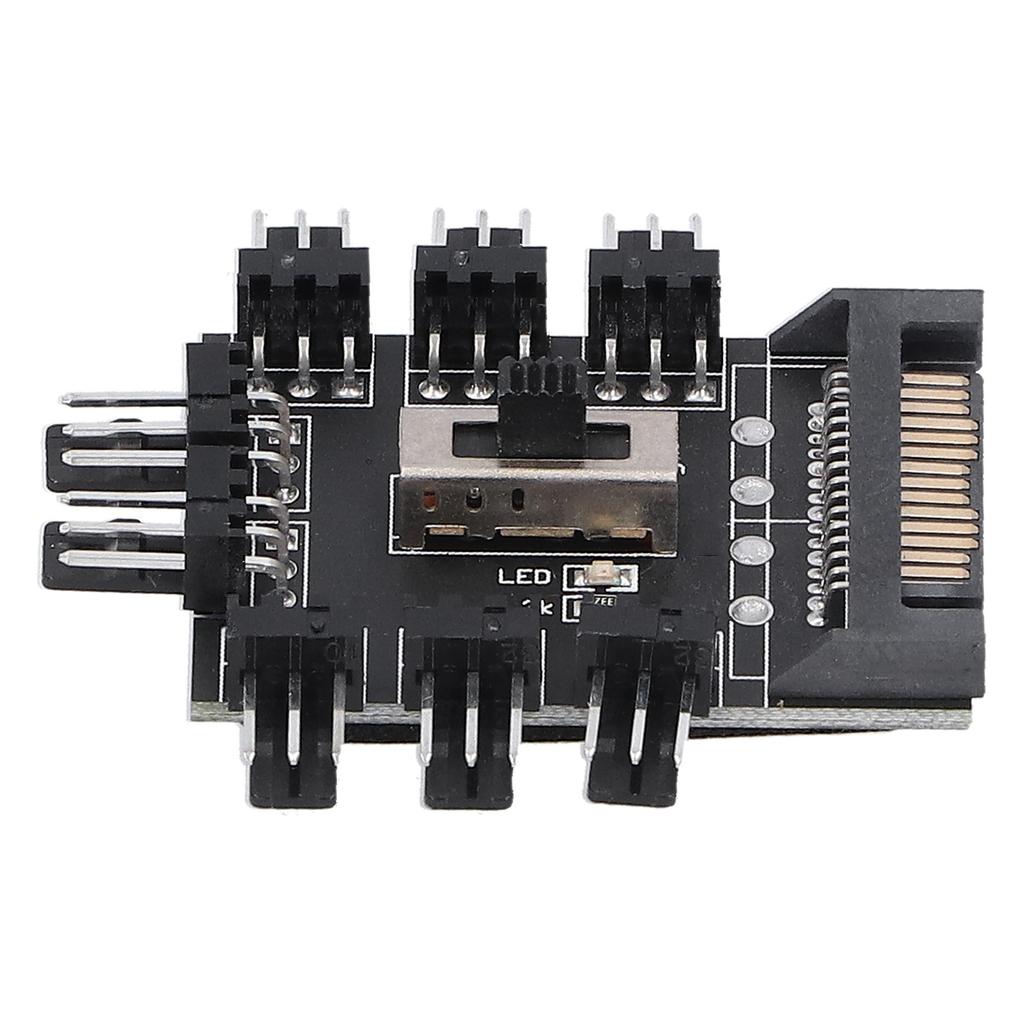 Computer Fan Hub Splitter 8‑Way Speed Controller 3 Pin Extension Cable SATA Interface