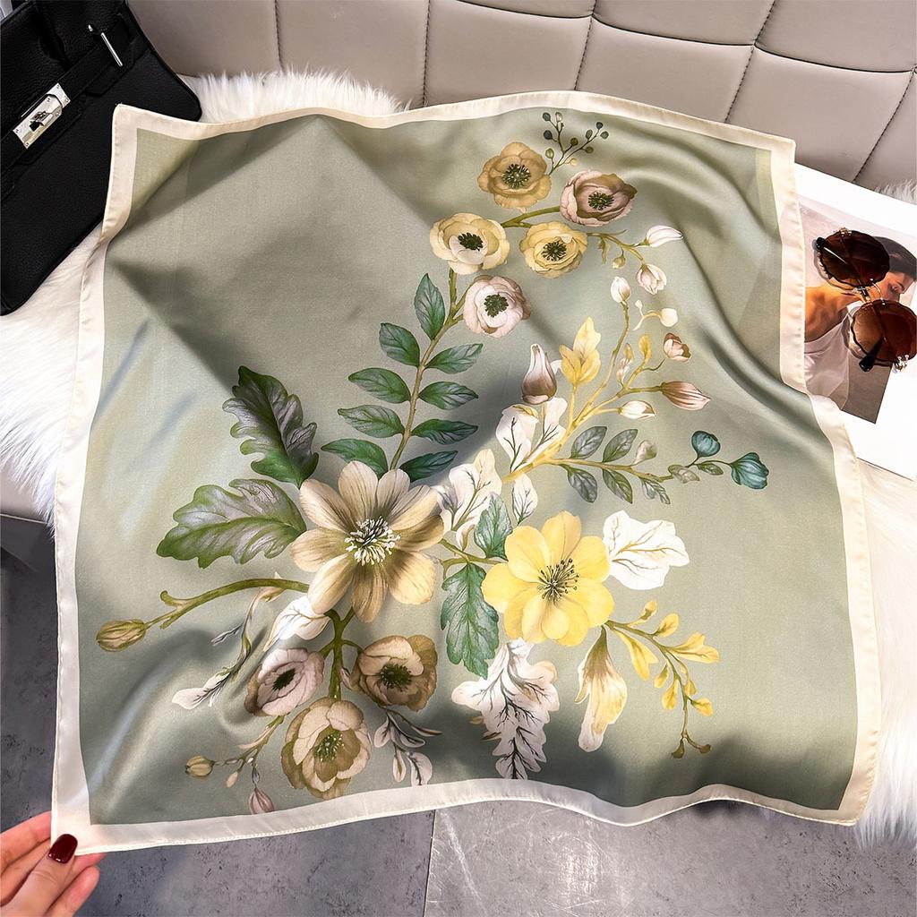 Fashion Square Fashion Foreign Style Small Silk Scarf Women'S Headband Decorative Scarf Dual-Purpose Small Square Scarf New Scarf
