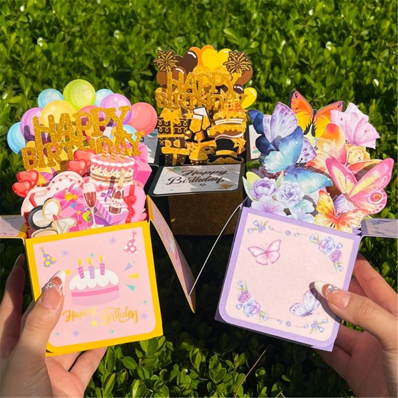 3D PopUp Birthday Cards,Happy Birthday Card, Popup Birthday Greeting Cards with Envelope and Notecards for Husband Wife