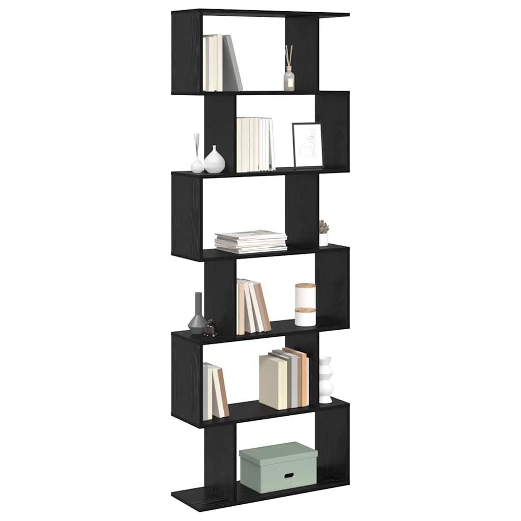 Bookshelf Black Oak Look 70 x 24 x 193.5 cm