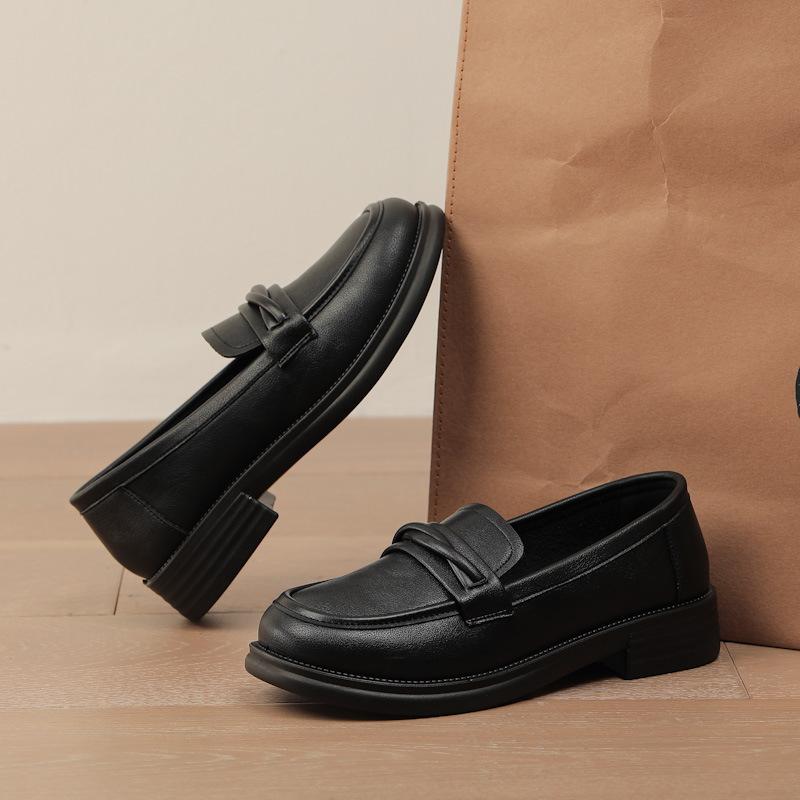 Spring Autumn Women's Loafers Black Slip-On Shoes for Office & Daily Wear Brand Flat Ladies Casual Shoes