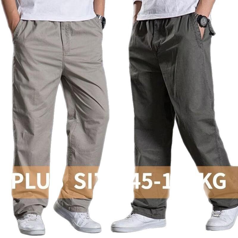 Mens Loose Straight Leg Cargo Pants Multi-Pocket Outdoor Work Trousers