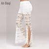 European & American Color Block Wide-Leg Women's Casual Long Pants