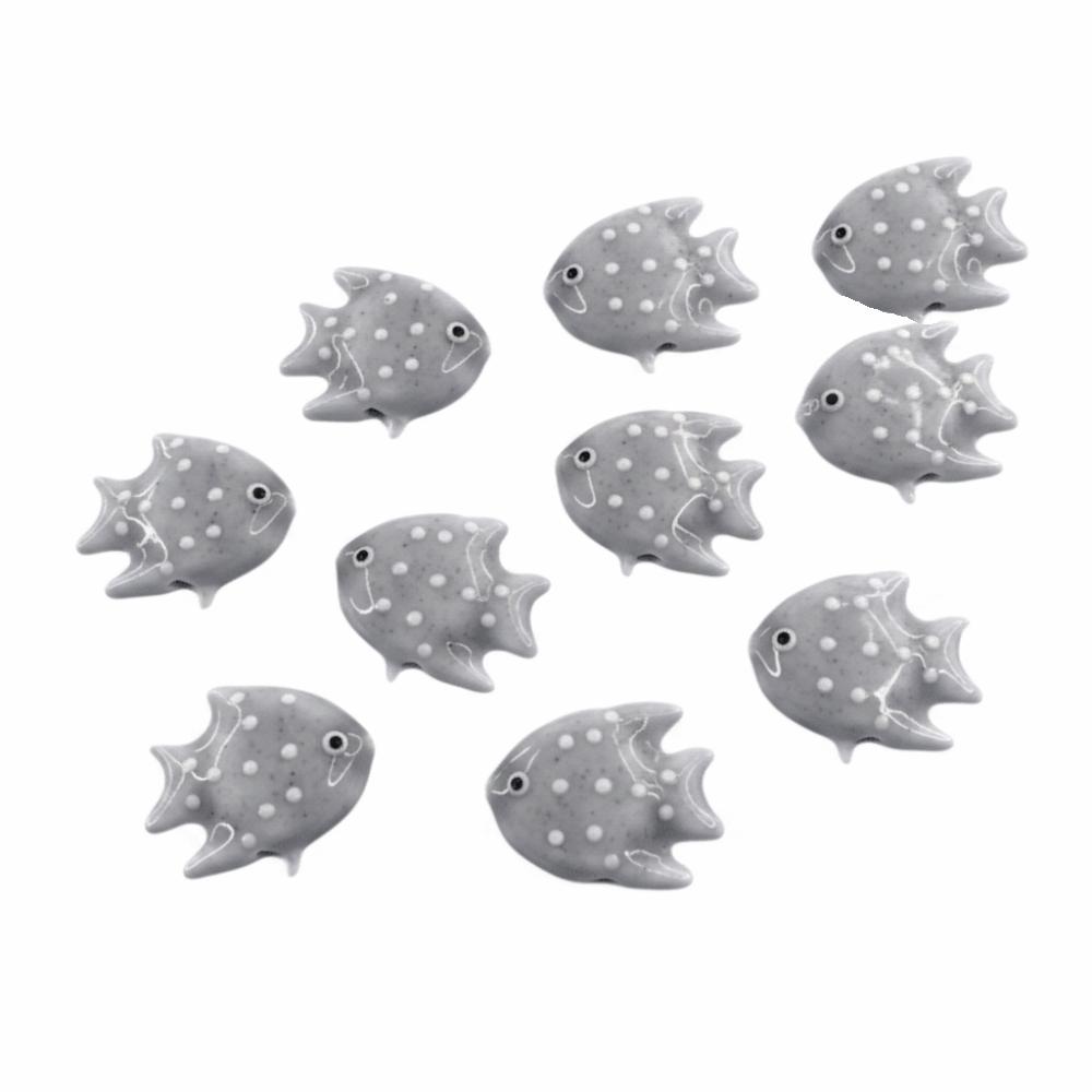 Colorful Fish Ceramic Beads Kawaii Loose Beads Fun Tropical Spacer Beads  Bracelet