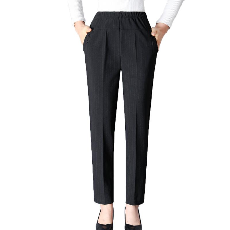 Spring and Autumn Middle Aged and Elderly Women's High Waist Pants Women's Straight Leg Casual Pants