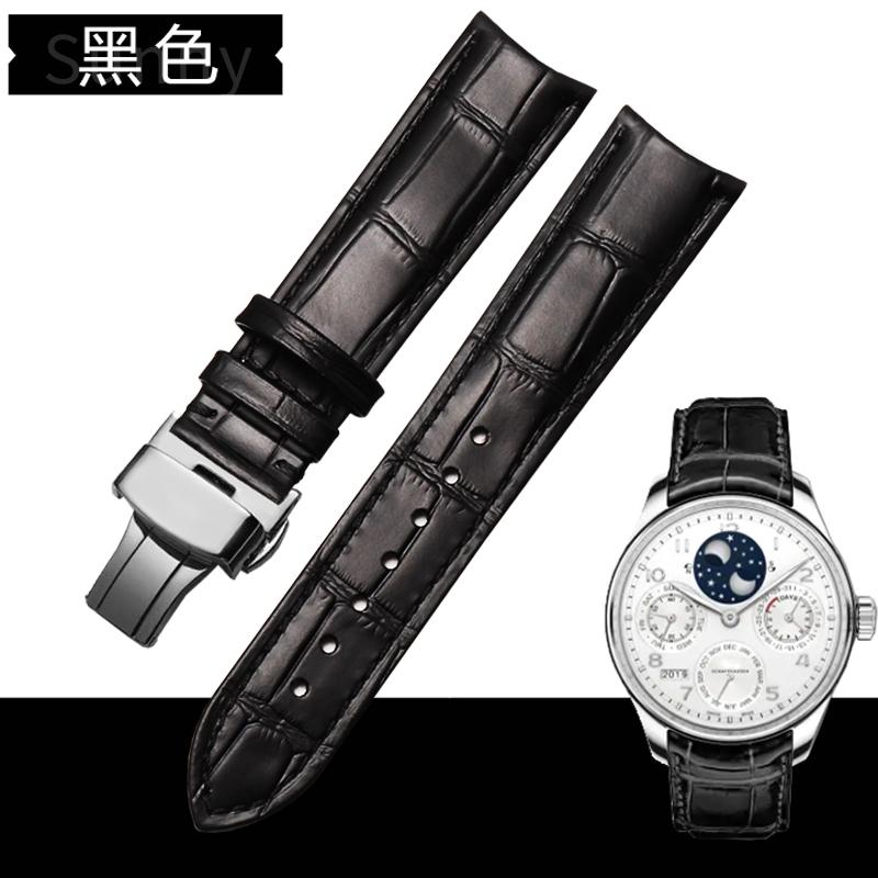 Cinturino in Vera Pelle per Orologio Interfaccia ad Arco Maschile Cinturino per Orologio Chiusura a Farfalla per Rossini Jaeger-LeCoultre 18mm 20mm 22mm