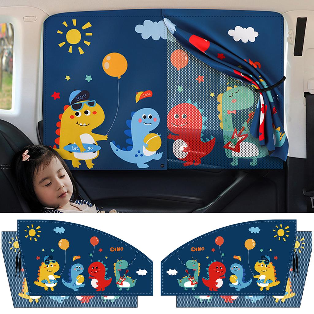 Magnetic Car Side Window Sunshade Curtains Sun Shade Adjustable Animal Pattern Blinds Cover Car Styling Auto Windows Sun V isor