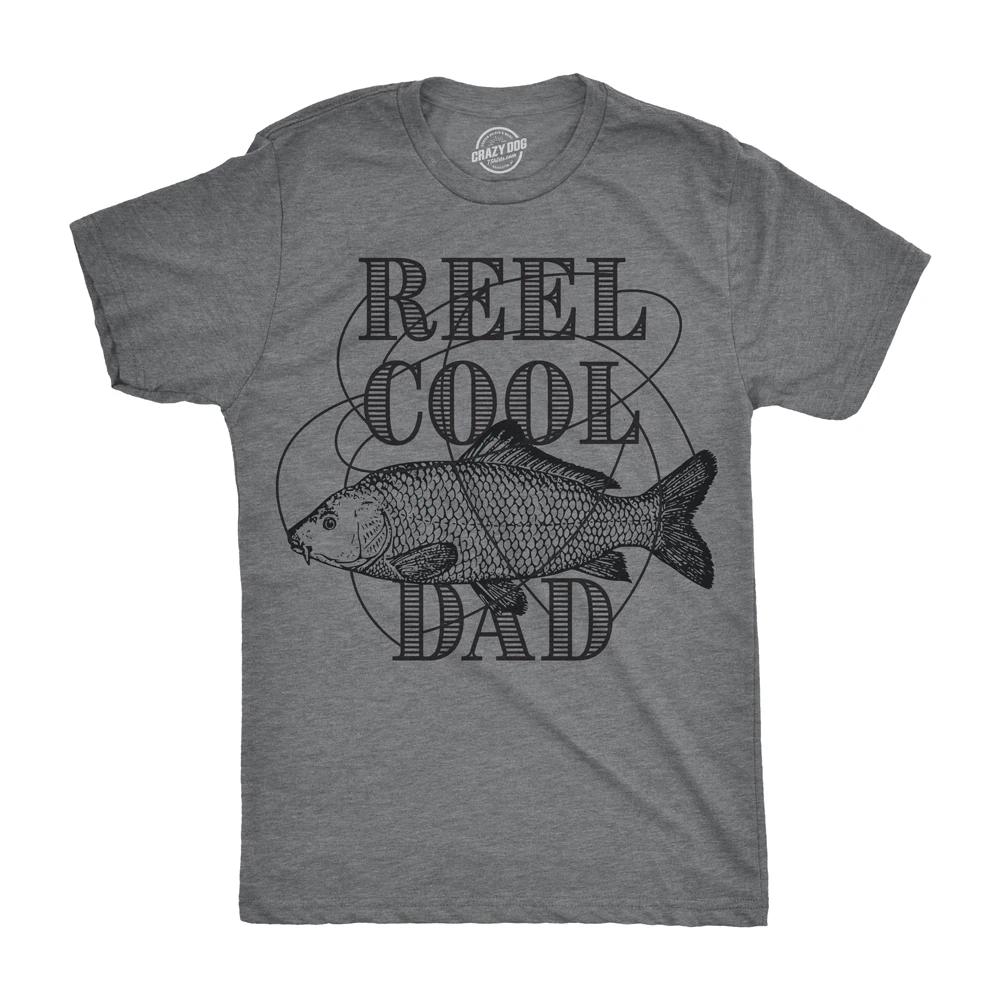 Mens Reel Cool Dad T shirt Funny Fathers Day Fishing Gift for Husband Fisherman S