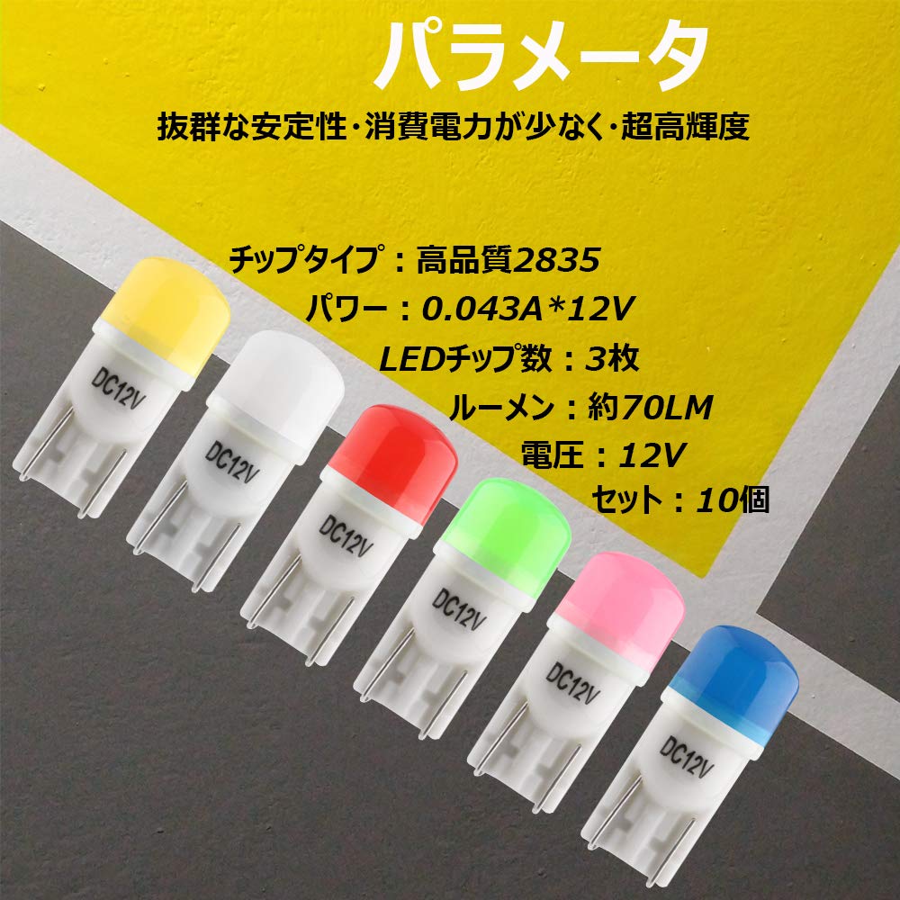 Grandview T10 LED White 2835 Chip 3 Row 12VDC Car Ceramic Diffused Lens Wedge Position Light License Lamp Room Lamp