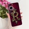 Clear For Huawei P60 LNA-LX9 P60Pro MNA-LX9 Cover For Huawei P60 Pro Case Luxury Crown A-Z Letters 2D Flat Pattern Soft Casing