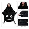 Women's Winter Wearable Blanket - Thick, Hooded, Long Sleeves, Long Length, with Pockets, Fluffy Shark Design, Unisex, Warm (Black, Free Size)