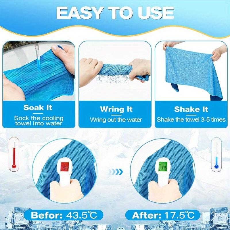 6 Pcs Sweat Cooling Towel For Neck And Face Ice Towel Sets Soft Breathable Chilly Towel Soft Breathable Microfiber For Yoga Sport Running Gym Workout