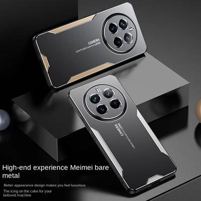 OPPO Realme 12 Pro Plus Kılıf Zırh Sert Alüminyum Alaşım + PC Darbeye Dayanıklı Koruyucu Arka Kapak Kılıf Redlme 12 12Pro Plus Mat Silikon Kabuk için
