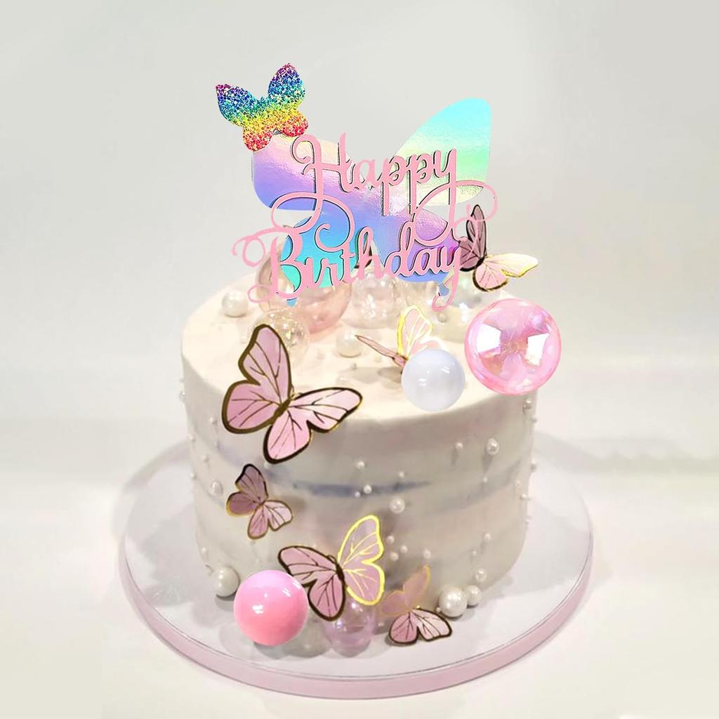 Dekorace na motýlí dort Boho dekorace na dort s bublinkovými koulemi na svatbu, baby shower, narozeniny, potřeby pro boho tématickou párty