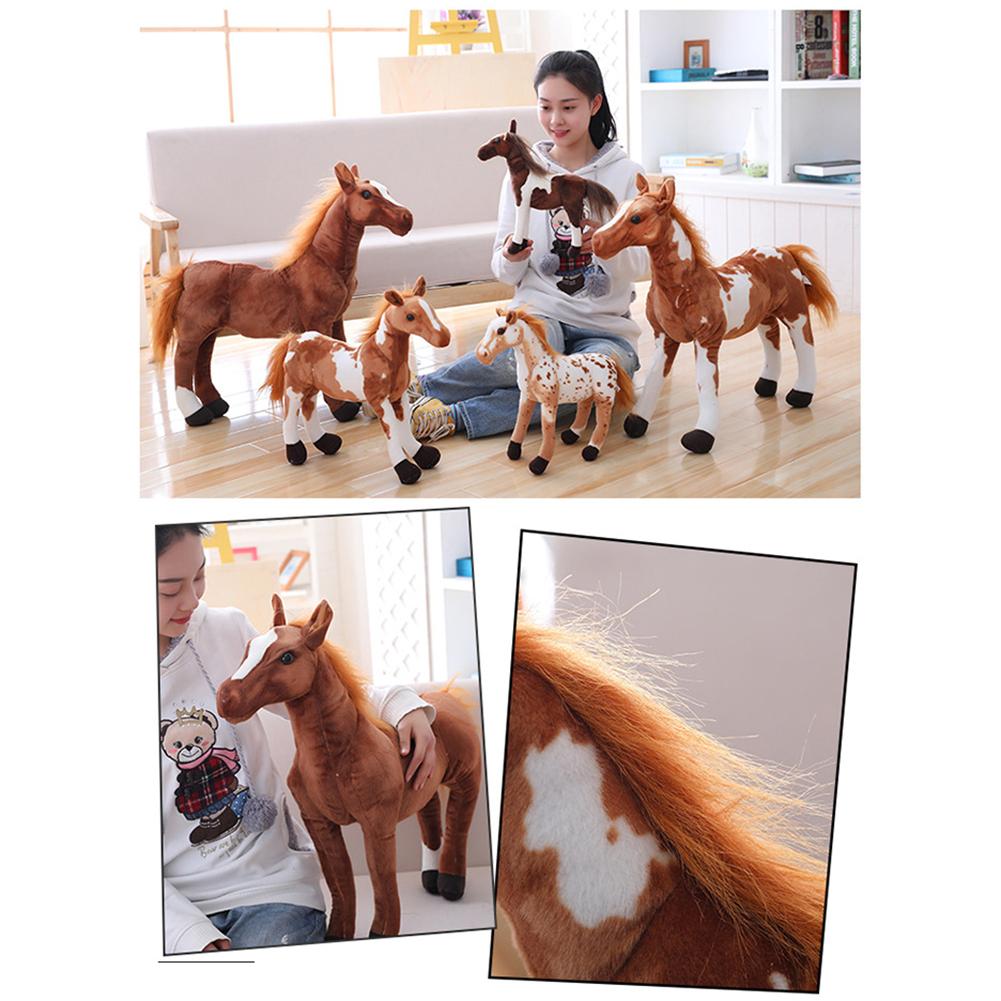 3D Simulation Horse Animal Plush Stuffed Doll Kids Toy Room Decor Photo Props