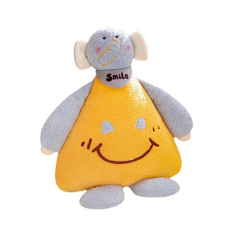 Almofada de Pelúcia Fofa de Elefante Sorridente Gato Macaco Porco Rosa para Meninas Sala de Estar