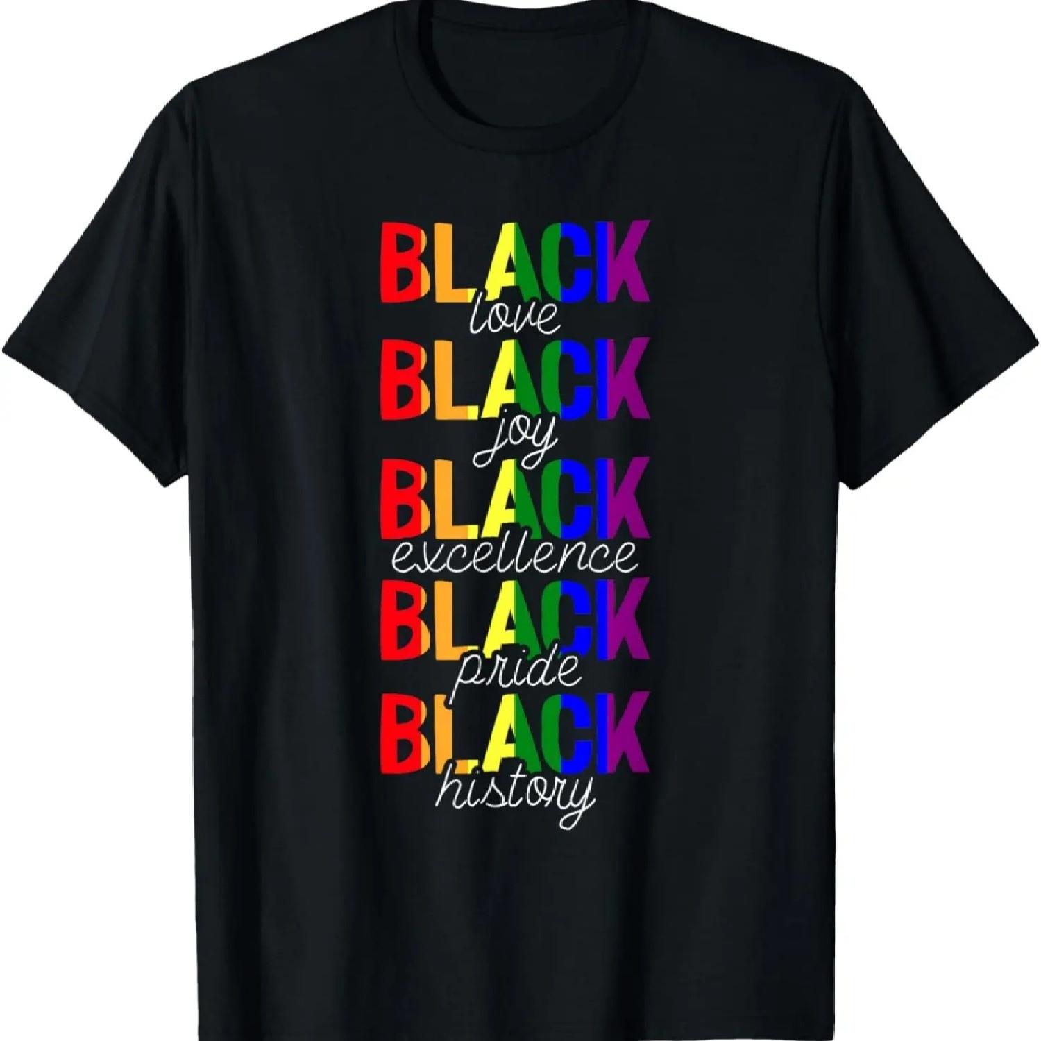 

Black Love Joy Excellence Pride Black History LGBT-Q T-Shirt XXXXXL чорний