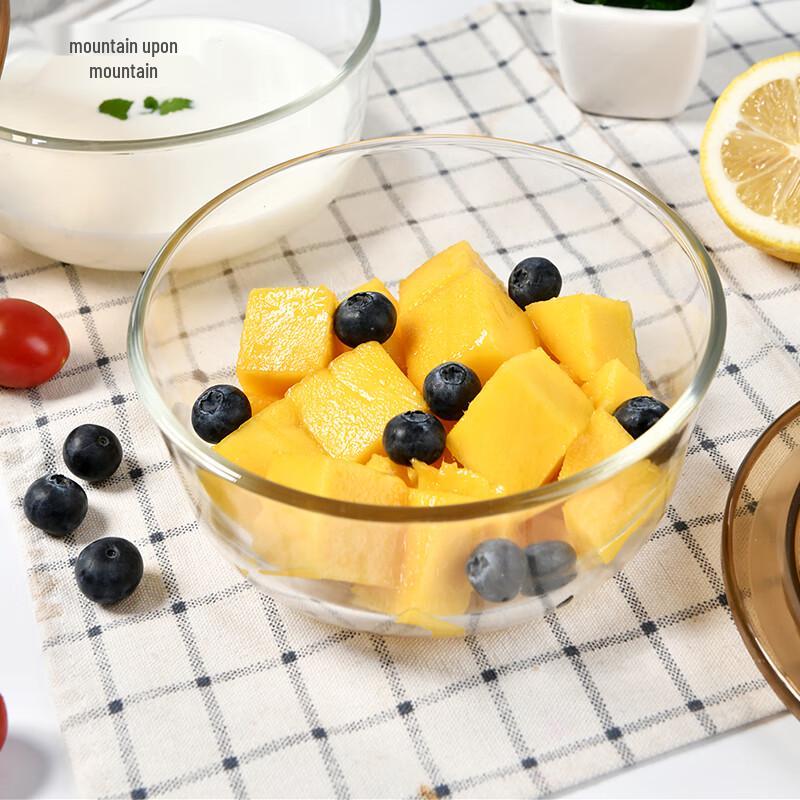 MOM Жаропрочная стеклянная миска для хранения свежих продуктов, набор из 2 штук