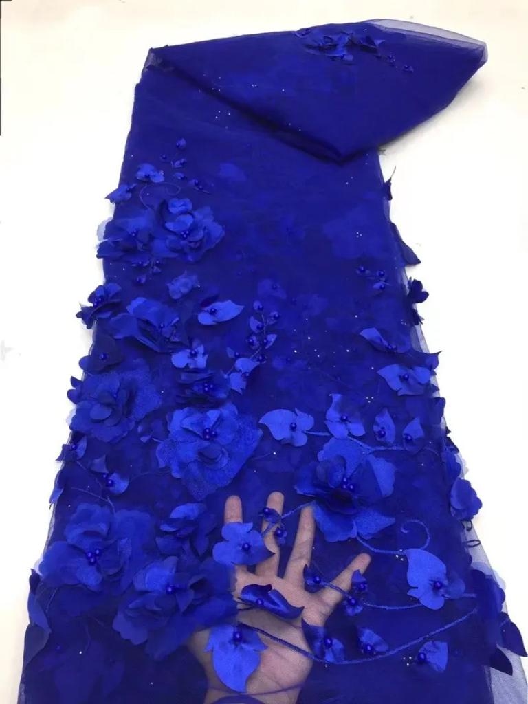 3D Embroidered Flower Mesh Fabric for DIY Sewing Embroidered Lace Clothing Wedding Dress Embroidery Clothing Fabric 5yard