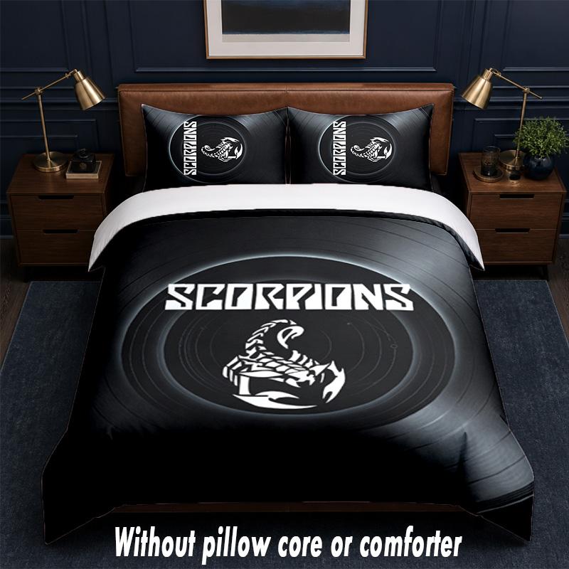 Scorpions Design Bed Bedding Set 1 Duvet Cover + 2 Pillowcases Soft Breathable Household Bed Linens