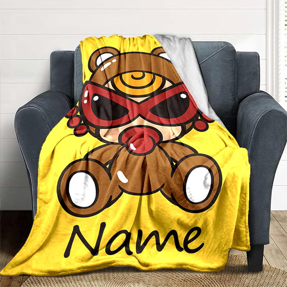 Customiz Name Personality Hysterical Mini Blanket Soft &Warm Sofa Office Bed Travel Lunch Break Blanket, Gift Suitable All Seasons