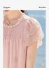 Summer dress with lotus leaf sleeves, loose cake skirt, slimming short skirt