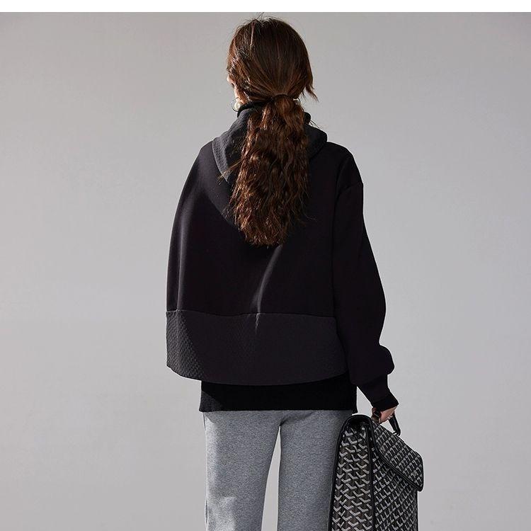 Elegant Korean Hooded Jacket Women Air Layer Coat Fashion Versatile Outerwear