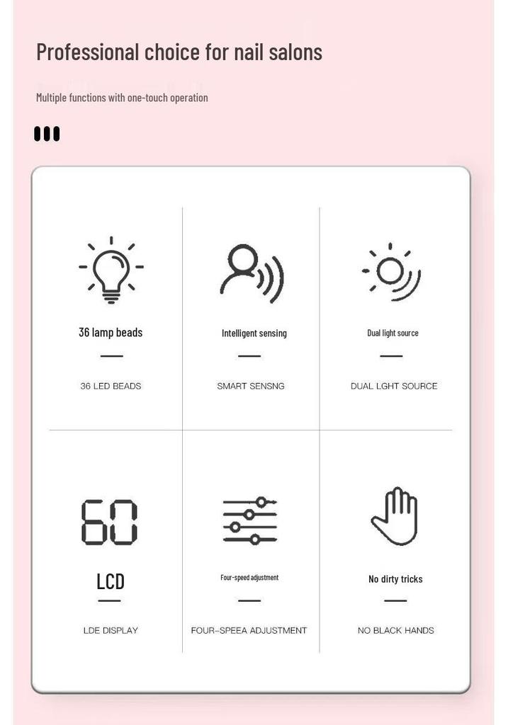 Rechargeable Smart Sensor Nail Lamp: Quick-Dry, No Blackening, Ideal for Salons