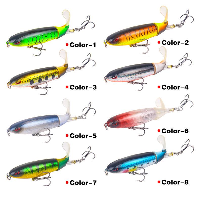 8 Colors Fishing Lure Topwater Floating Rotating Tail for Bass Fishing Wobblers