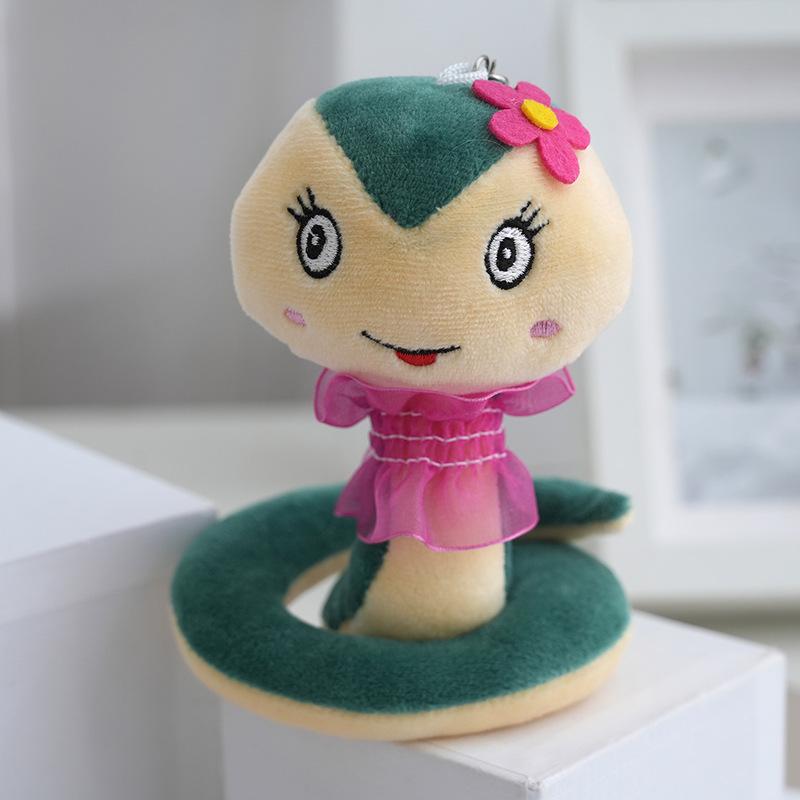 

12см Плюшевая змея ручной работы, мягкая игрушка, красочный дизайн, идеально для коллекционеров темно-зеленого